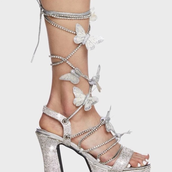 BN Dolls Kill Pixie Queen Lace Up Heel Size 10 - Picture 12 of 16